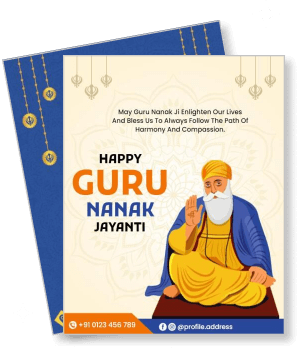 happy guru nanak jayanti celebration greeting card design template