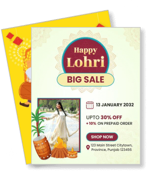 happy lohri big sale discount offer traditional celebration template