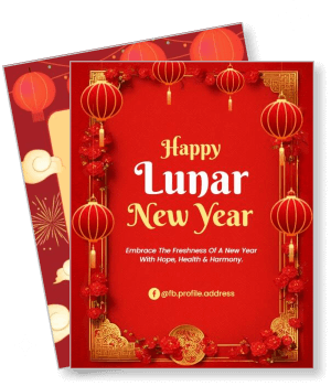 happy lunar new year card red background lantern design template