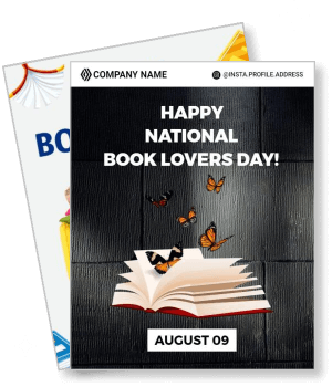 happy national book lovers day open book butterflies august 09 template
