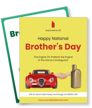 happy national brothers day greeting card automotive oil theme template