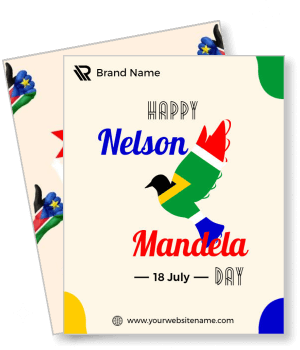 happy nelson mandela day celebration with south african flag design template