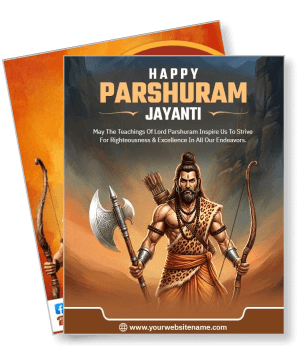 happy parshuram jayanti celebration banner with warrior illustration template