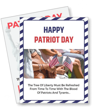 happy patriot day banner with flags graphic design template