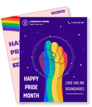happy pride month rainbow fist love has no boundaries celebration template