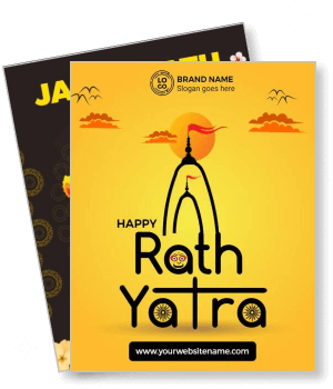 happy rath yatra celebration festival design with brand name template