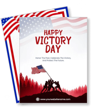 happy victory day celebration patriotic american flag silhouette template