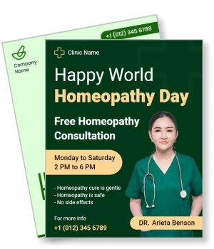happy world homeopathy day free consultation template