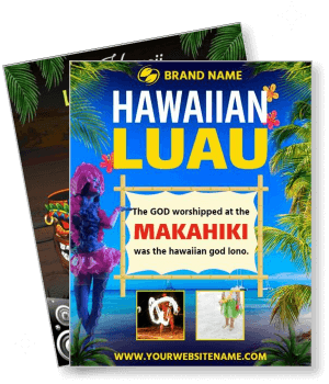 hawaiian luau event design with tropical theme template