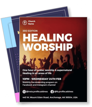 healing worship praise and worship church event promotion template