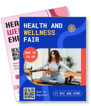 health wellness fair yoga fitness event invitation template