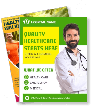 healthcare promotion poster quality services medical offers template