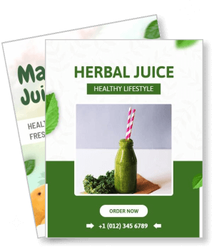 herbal juice marketing healthy drink advertisement template