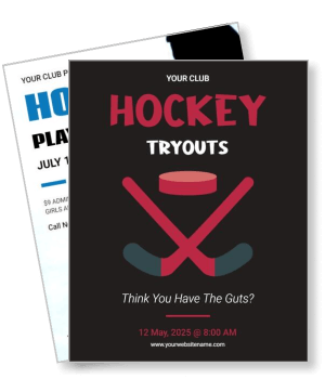 hockey tryouts club event advertisement 2025 template