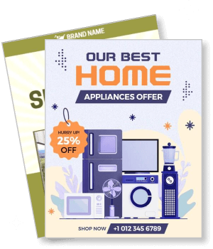 home appliances sale poster discount offer promotion template