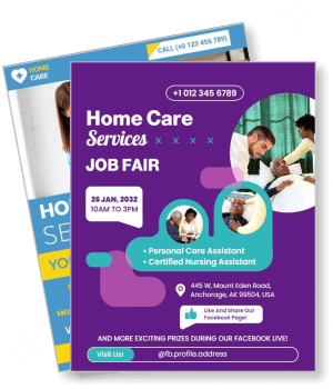 home care services job fair poster anchorage certification event template