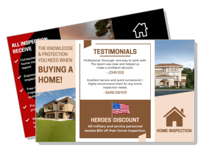 home inspection discount advertisement testimonials template