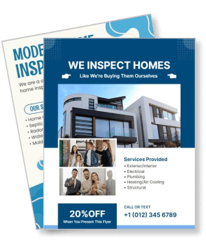 home inspection service promotion modern design template