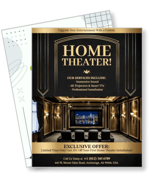 home theater installation service promotion flyer template