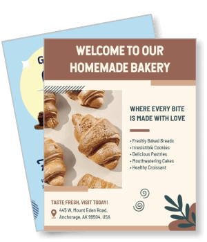 homemade bakery delicious croissants bakery menu promotion template