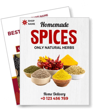 homemade natural herbs spices with bowls of various colorful seasonings template