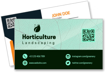 horticulture landscaping business card with social media contacts template