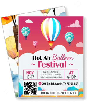 hot air balloon festival with dates location and details template