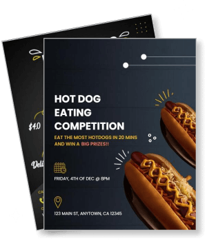 hot dog eating competition design event details promotion template