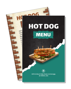 hot dog menu cover design with illustrative background template