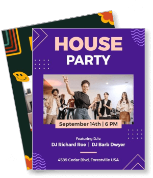 house party september 14 dj event with address and time template