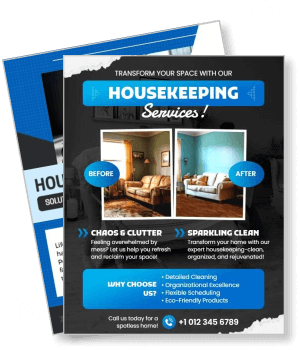 housekeeping services advertisement before after cleaning transformation template