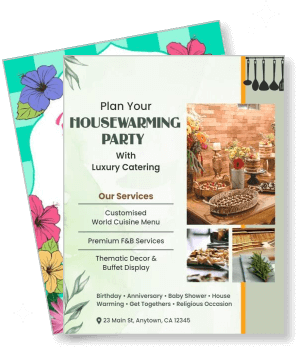 housewarming party invitation luxury catering services template