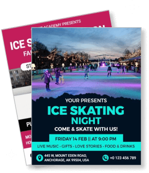 ice skating night event friday 14 february anchorage usa template
