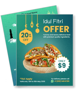 idul fitri food offer 20 percent discount template