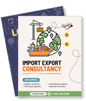 import export consultancy promotional logistics shipment services advertisement template