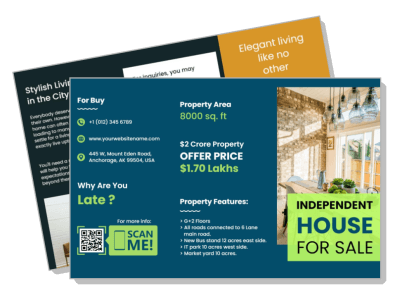 independent house for sale poster with property details template