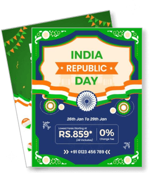 india republic day floral design tricolor theme special offer template