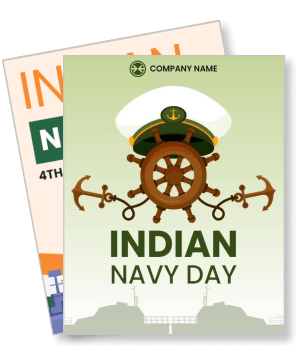 indian navy day celebration with anchor and ship wheel design template