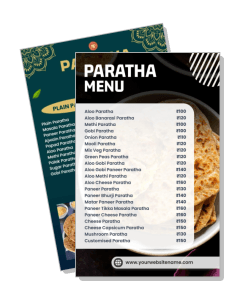indian paratha menu design digital display template