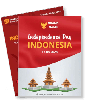 indonesia independence day celebration banner temple illustration template