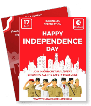 indonesia independence day celebration with military illustration template