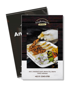 indonesian angkringan restaurant menu display with contact details template