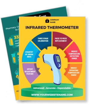 infrared thermometer features colorful infographic template