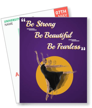 inspirational dancer quote be strong beautiful fearless design template