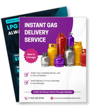 instant gas delivery service advertisement chicago colorful gas cylinders template