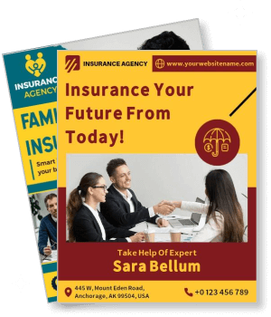 insurance agency advertisement team discussion contact info template
