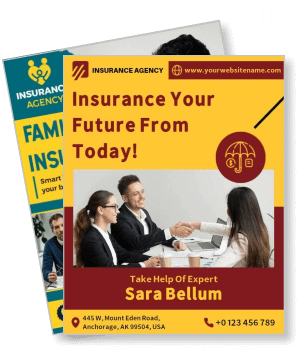 insurance agency poster advertisement team discussion contact info template