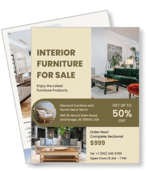 interior furniture sale discount offer modern home decor advertisement template