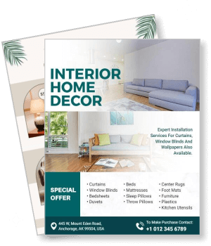 interior home decor services special offer promotional design template