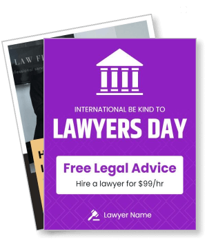 international be kind to lawyers day promo free legal advice offer template